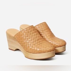 Everlane The Clog Woven Tan Leather Size 8
